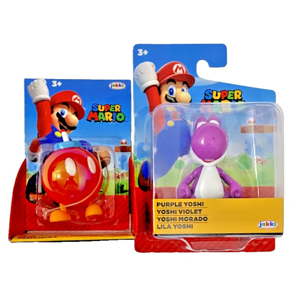 BOB-OMB & PURPLE YOSHI Super Mario Jakks Pacific 2.5" Figures‎